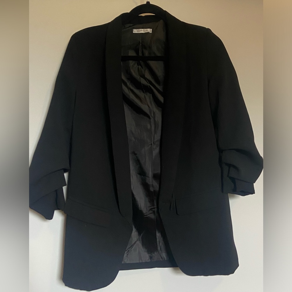 Black Blazer with Stitched Sleeves